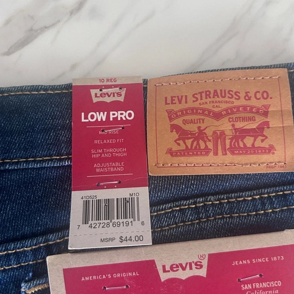 Levis Girls Low Pro‎ Relaxed Fit Mid Rise Stretch Jeans Blue Size 10 Reg NEW